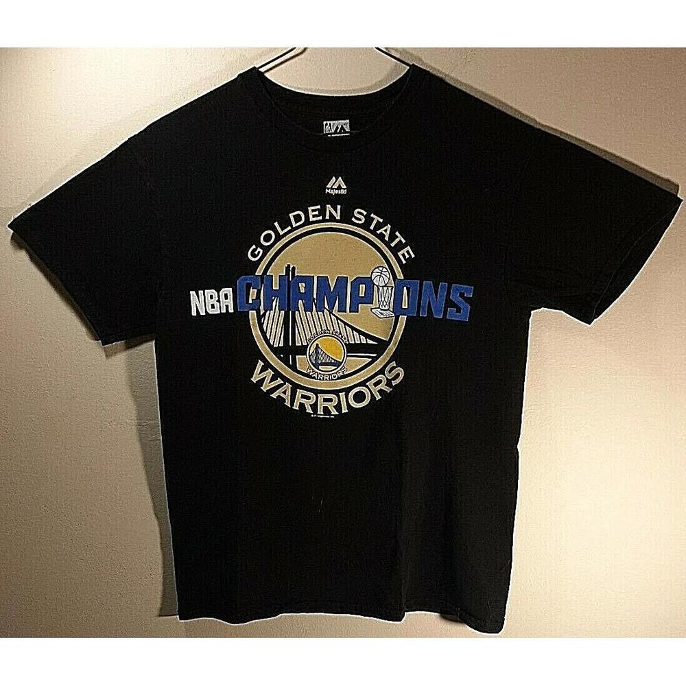 Majestic Mens Blue Golden State Warriors Nba Champions 30 Curry T-Shirt M